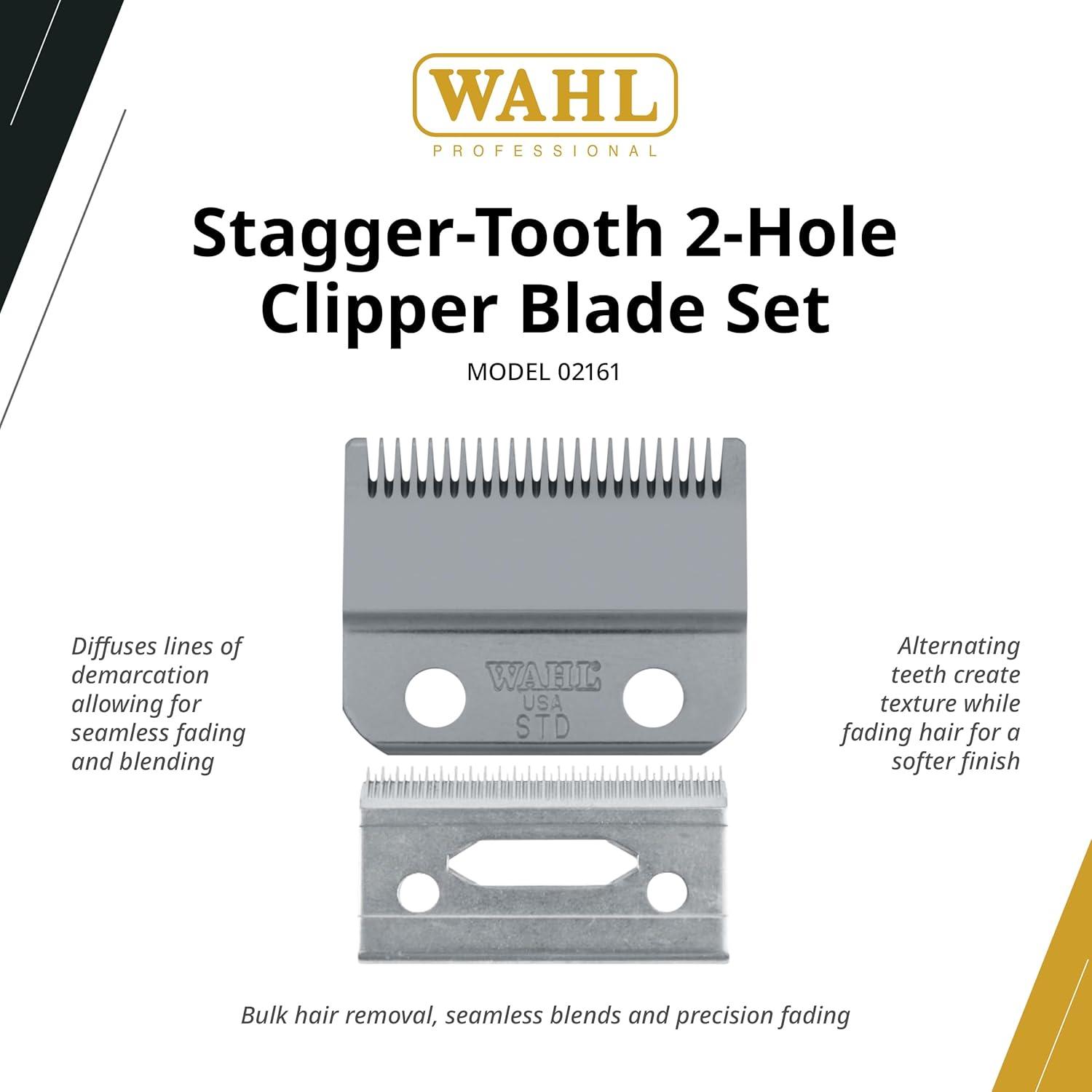imageWahl Professional 2 Hole Stagger Tooth Clipper Blade Replacement Fits Cordless Magic Clip