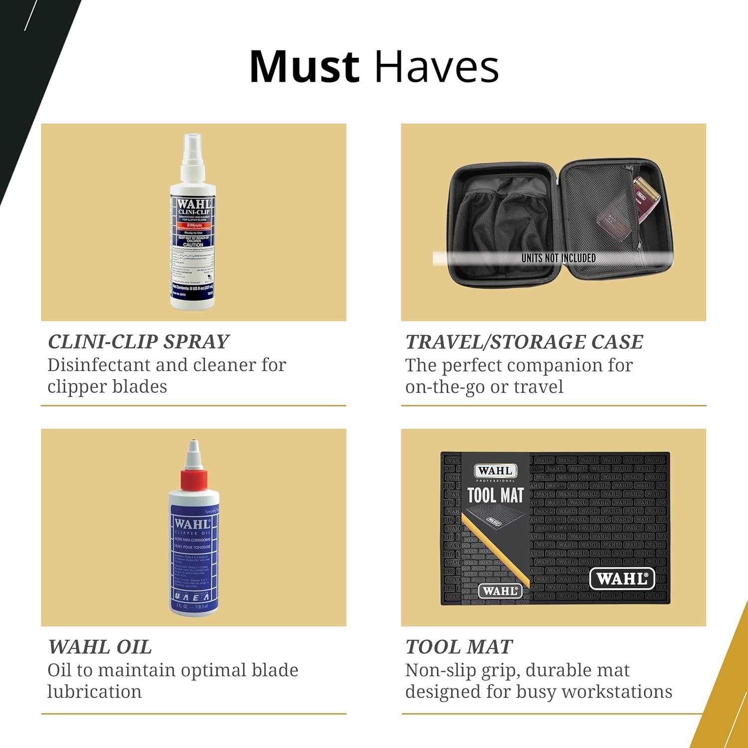imageWahl Professional Stagger Tooth Gold Blade Set DLC Titanium Coated Seamless Blending Replacement Fits Cordless Magic Clip