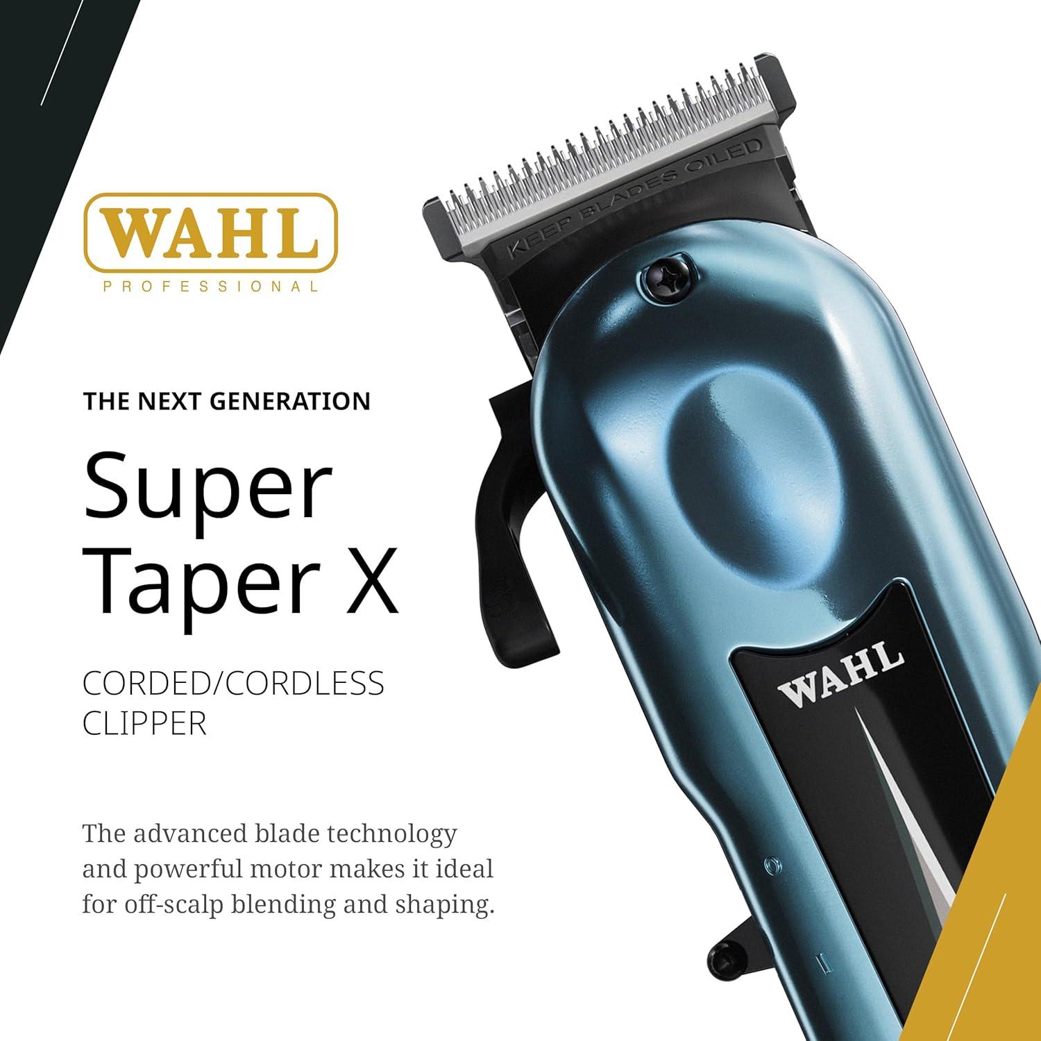 imageWahl Professional Super Taper X Cordless Clipper StaggerTooth Blade Powerful Rotary Motor Grooming Tool 100Minute Runtime