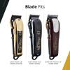 imageWahl Professional Stagger Tooth Gold Blade Set DLC Titanium Coated Seamless Blending Replacement Fits Cordless Magic Clip