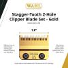 imageWahl Professional Stagger Tooth Gold Blade Set DLC Titanium Coated Seamless Blending Replacement Fits Cordless Magic Clip