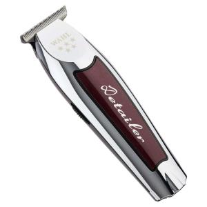 imageWahl Professional Cordless Detailer Li Trimmer T Wide Blade LithiumIon Battery 100 Min Runtime for Hair ampamp Beard with Charging StandChrome  Burgundy