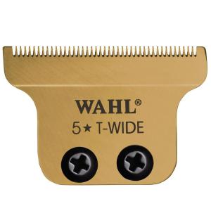 imageWahl Professional T Wide Gold Plated Blade Set DLC Titanium Coated Adjustable Zero Overlap Replacement Fits Cordless Detailer Li